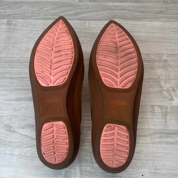 CROCS Rio Pointed Toe Jelly Slip On Flats Comfort Shoes Womens size 8 - Picture 5 of 9